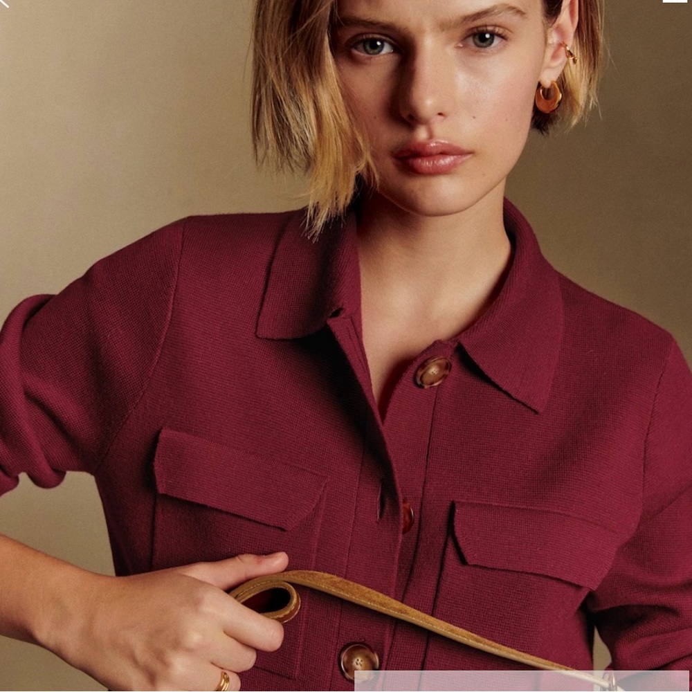 Sezane Betty Cardigan Burgundy